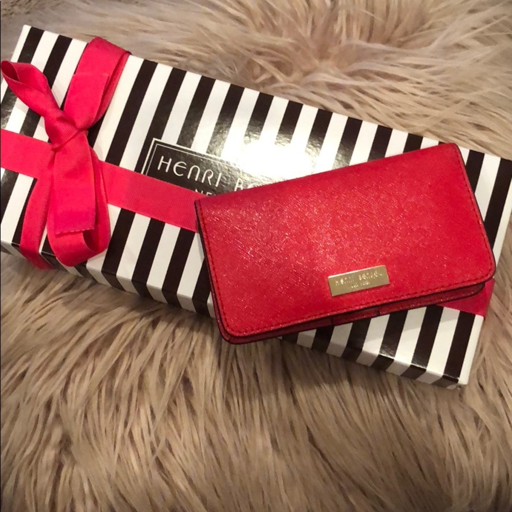 Red Henri Bendel wallet and phone case (Red)